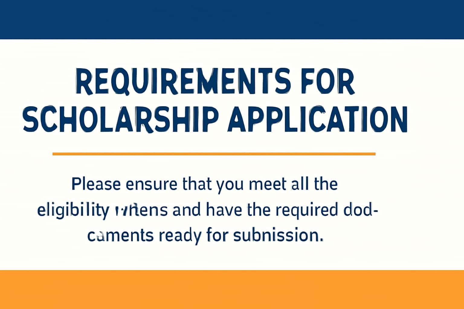 Requirements for Scholarship Application